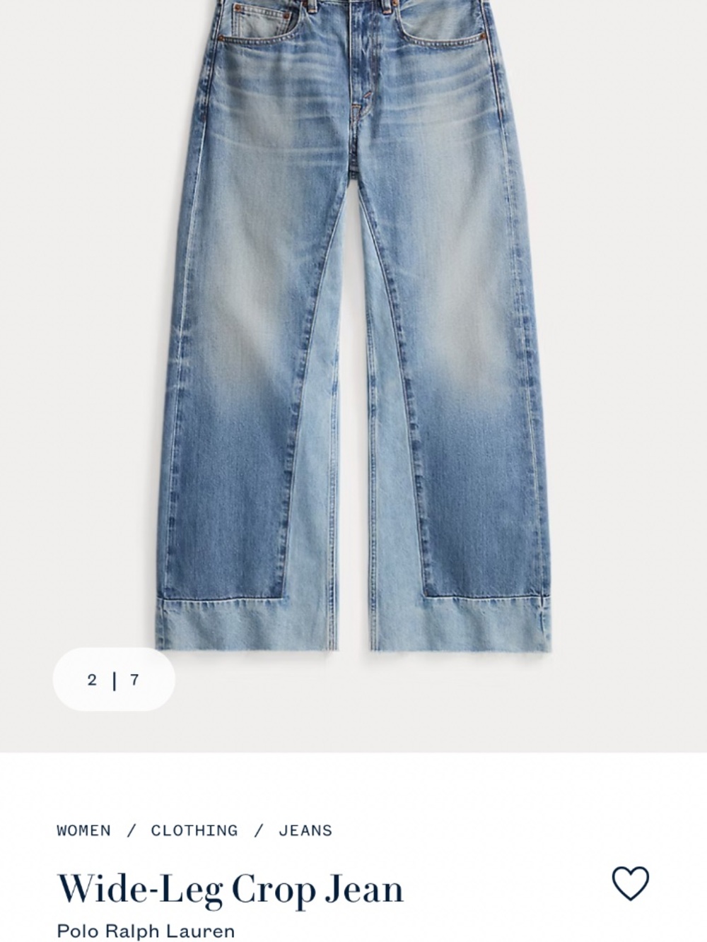 Polo Ralph Lauren - Wide Leg Crop Jean - Picture 2 of 4